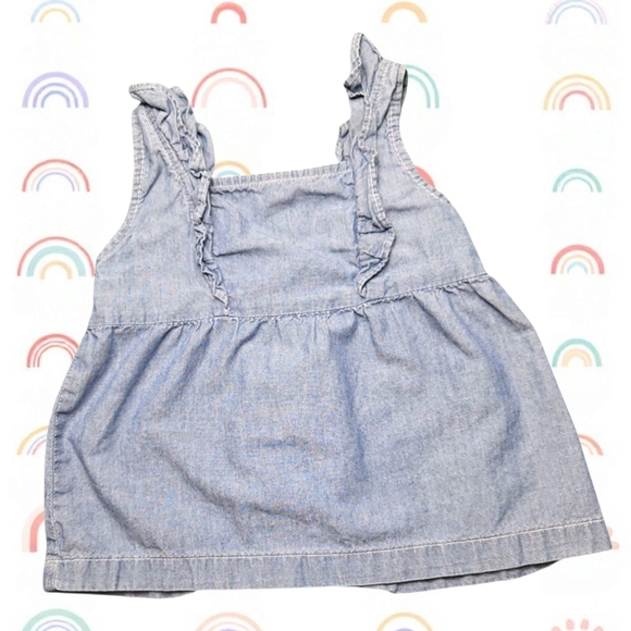 Carter's Baby Girls 9 Months Bundle Bathing Suit, Leggings, Denim Ruffle Top - Picture 5 of 6